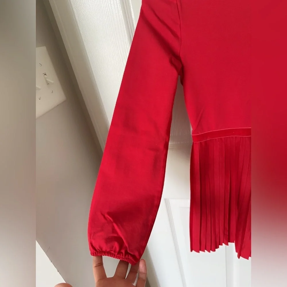 Polo by Ralph Lauren Red A-Line Dress with Bishop Sleeves